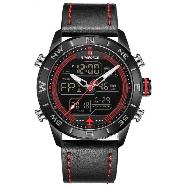 NAVIFORCE 9144 Men’s Gold LED Analog-Digital Watch