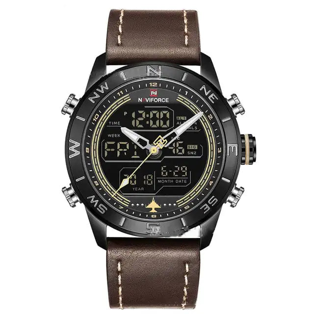 NAVIFORCE 9144 Men’s Gold LED Analog-Digital Watch
