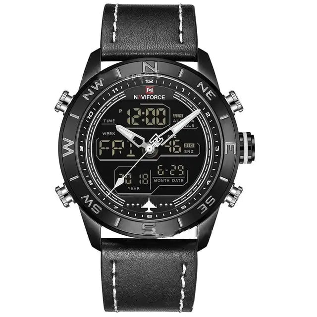 NAVIFORCE 9144 Men’s Gold LED Analog-Digital Watch